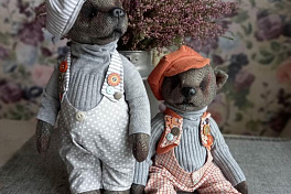 Мартовские зайки и модные медвежата из твида от Инессы Дудкиной