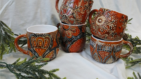 Зимняя коллекция керамики ручной работы от Марины Горностаевой